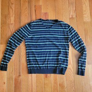 Brice Lightweight Sweater Blue/White/Black Stripes Size L